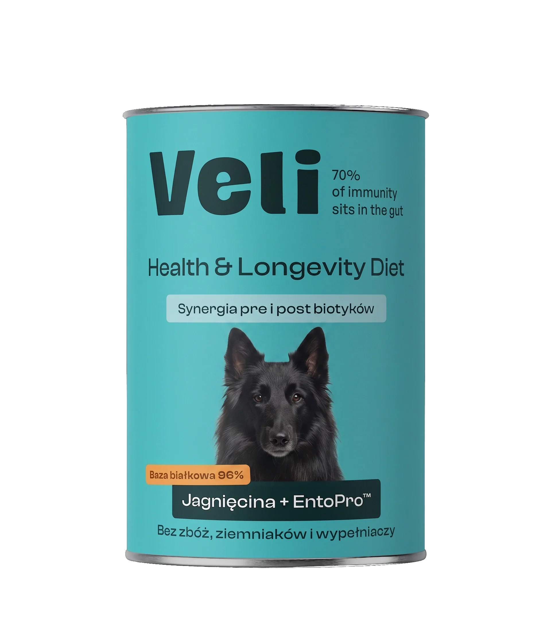 Wizualizacja puszki Veli Lamb + EntoPro™ Recipe z groenendaela na etykiecie